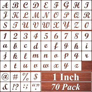 1 Inch Alphabet Letter Stencils for Painting - 70 Pack Letters and Numbers Stencil Templates with Signs for Painting on Wood, Reusable Letter and Number Stencils for Chalkboard Wood Signs & Wall Art