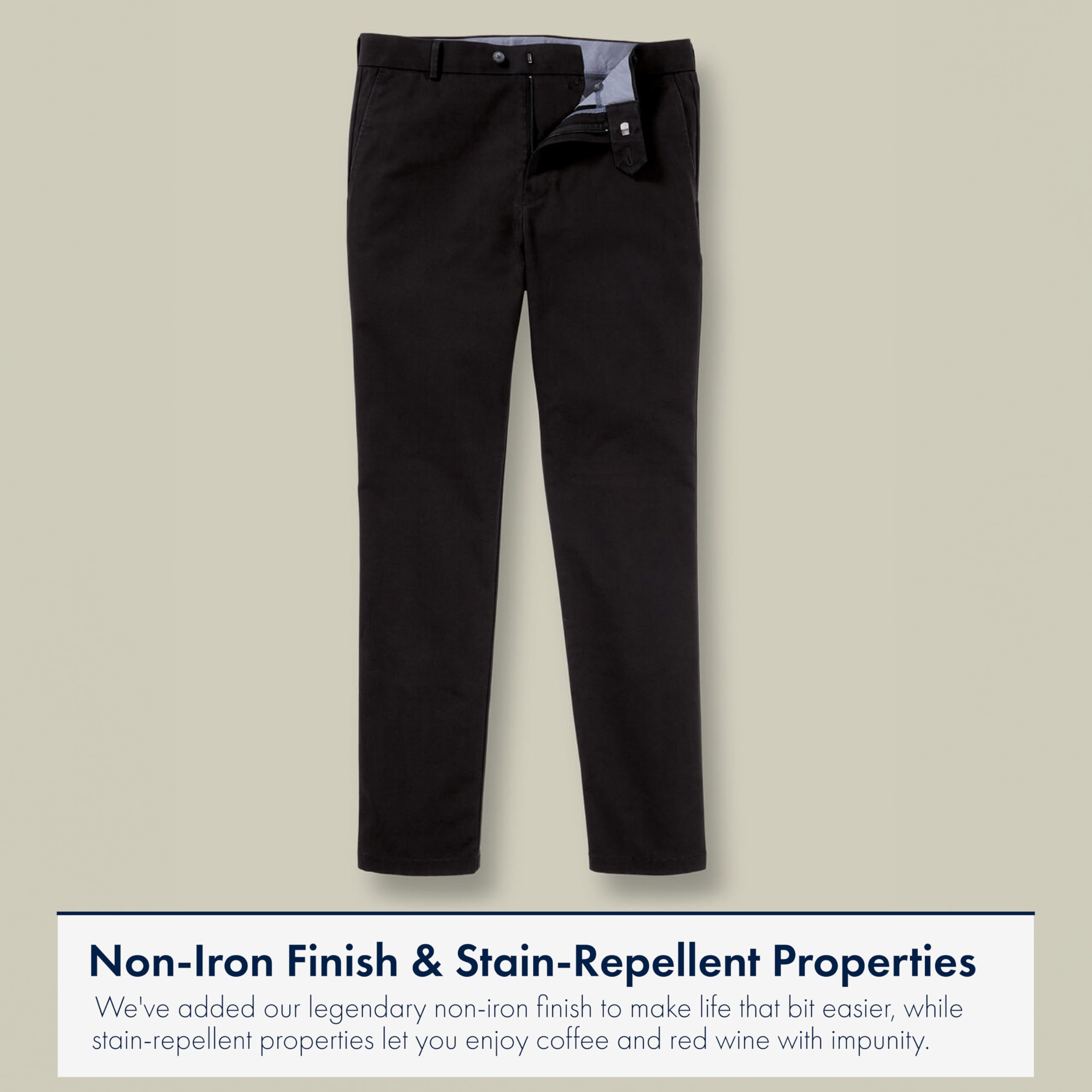 Black Slim Fit Ultimate non-iron Chino