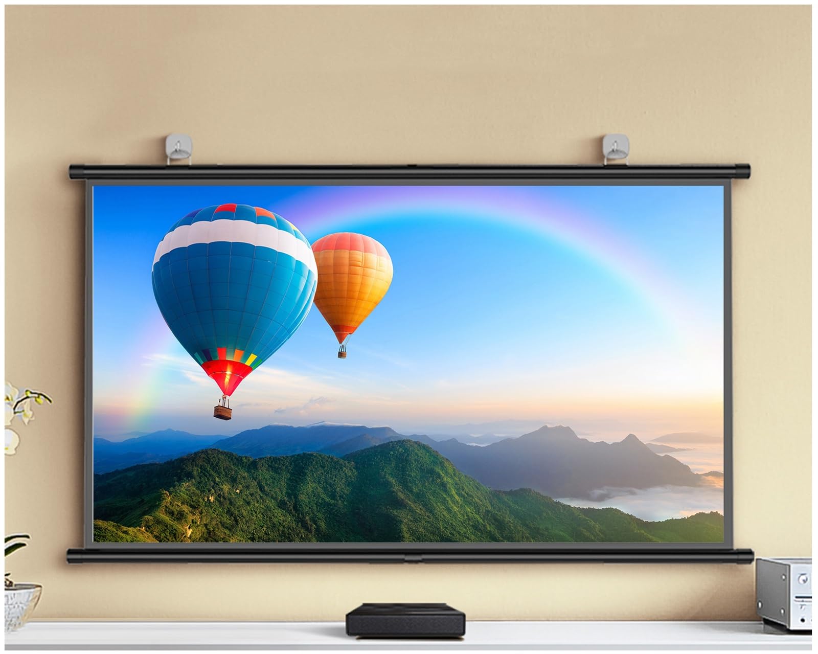 Schermo Videoproiettore,Schermo Proiettore Portatile per Esterni 16:9, Schermo Cinematografico Pieghevole Antipiega per Casa,Ufficio,Aula(134cm)