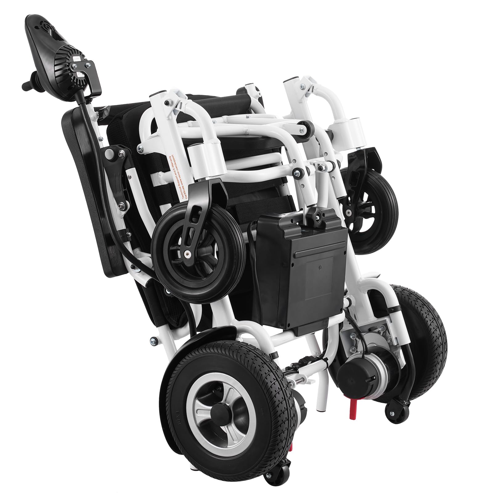 VEVOR Sedia a Rotelle Elettrica per Adulti Anziani, Capacità Carico 136,08 kg, Sedia a Rotelle Motorizzata Pieghevole Leggera Larghezza 449,58 mm, Sedia Elettrica per Tutti i Terreni Lega Alluminio