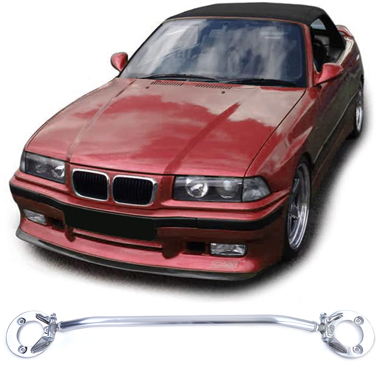 Alu Domstrebe vorne poliert passend für 3er BMW E36 6 Zyl 320i 325i 90-99