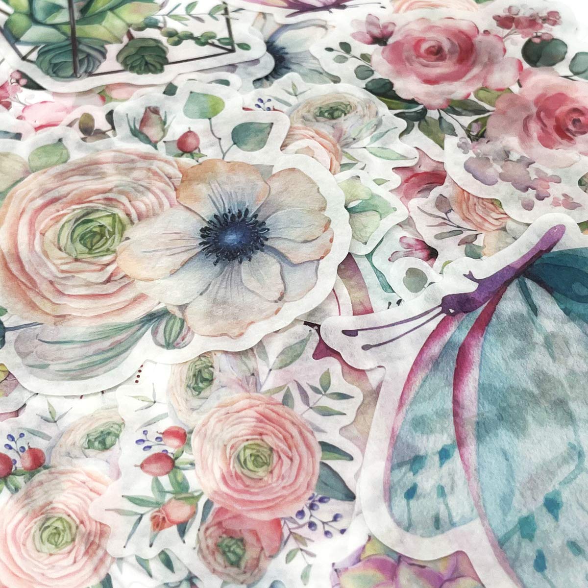 allydrew Dekoracyjne naklejki Washi do scrapbookingu, majsterkowanie na artykuły pa, pamiętnik, tworzenie kart (60 szt.), pastelowy ogród