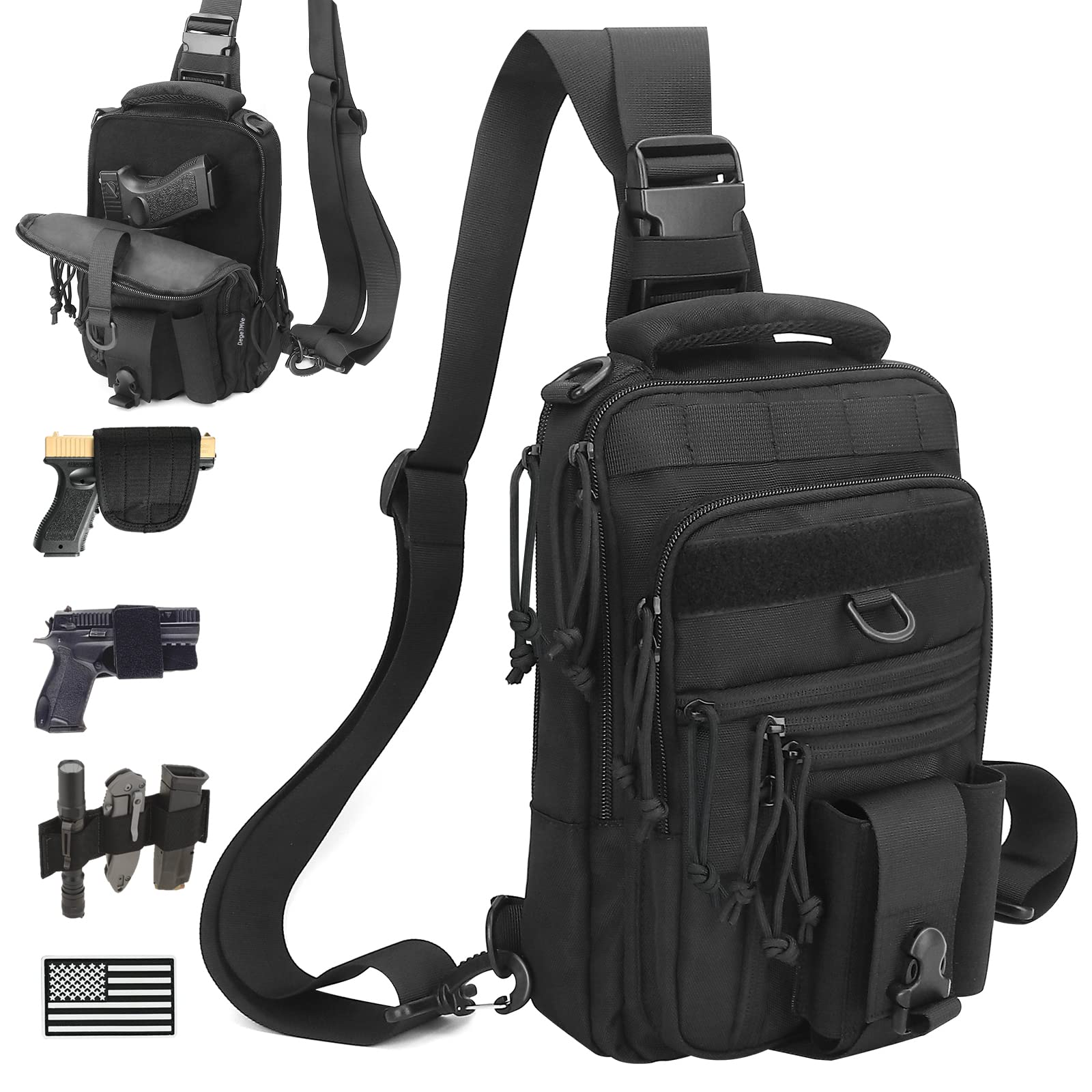 Buy Dual Pistol Holster Chest Bag Concealed Carry Sling Crossbody Range