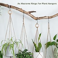 Vista 5 de uxcell 20 anillos de madera natural de 1.969 in (2 pulgadas), círculos de madera lisa sin terminar de 0.315 in de grosor para manualidades, tejer