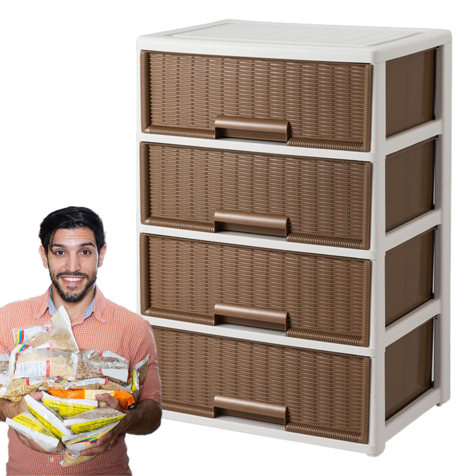 Cajas de almacenamiento con cajones, cajas de almacenamiento con cajones | cajas de almacenamiento apilables de imitación de ratán, cajones de almacenamiento apilables