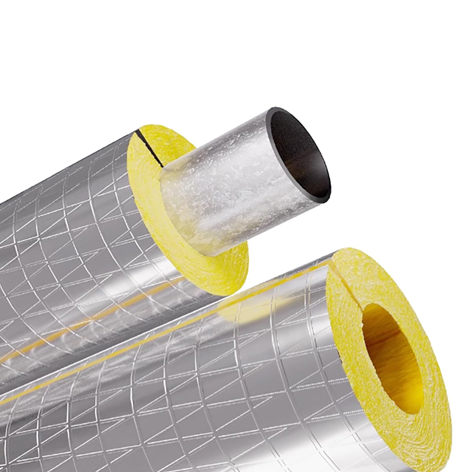 Manguito Aislante for tuberías de Vapor: Aislamiento térmico ignífugo for calderas/tuberías industriales, reducción del Ruido y absorción de Impactos.(ID-48mm/1.89" TH-50mm/1.96")