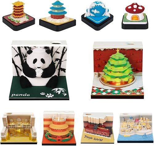 Miniatura 2 de Calendario de pieza de tiempo 2024, calendario de escritorio con luces LED, calendario creativo 3D para bricolaje, escultura de papel, regalo para