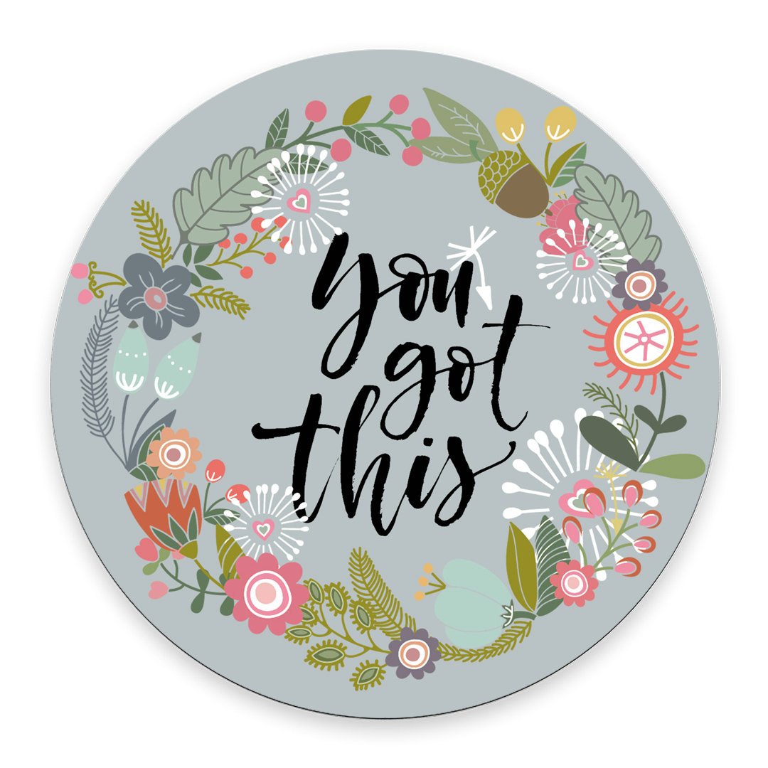 Floral Mouse Pad Motiavation Quote You Got This Neoprene Inspirational Quote Mousepad Office Space Decor Home Office Computer