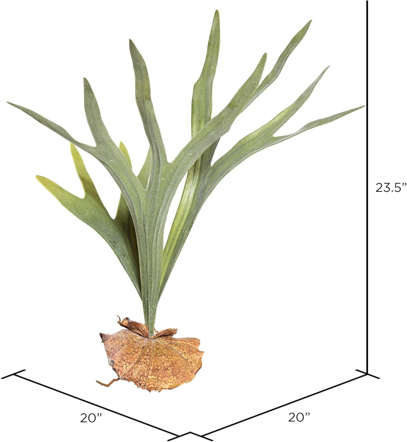 Vickerman Everyday 23.5" Indoor Artificial Green Staghorn Fern - Decorative Pick of Durable Polyester Greenery for Home Or Office - Maintenance Free