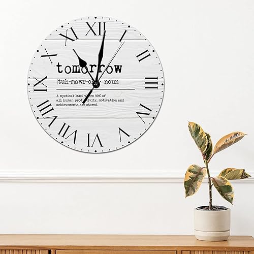 Miniatura 193 de Reloj de PVC con definición psicológica, reloj de pared grande con números romanos inspiración, refranes de inspiración de 12 pulgadas, significado