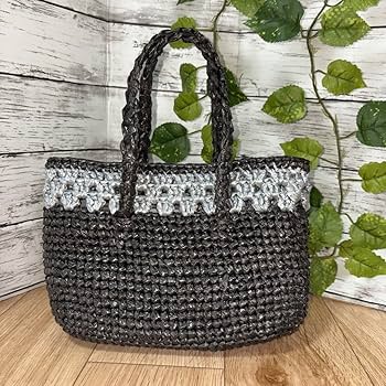 スズランテープバッグ Amazon.co.jp: スズランテープ バッグ 黒とグレーのかごバッグ