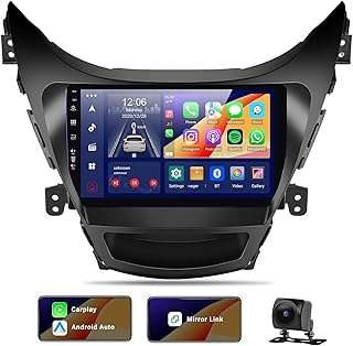 2+32G 8-Core Android 12 Car Stereo for Hyundai Elantra 2011-2013 with Apple Carplay Android Auto Mirror Link 9 inch Touchscreen Bluetooth 5.0 FM/AM/RDS Radio DSP EQ WiFi Pluggable 4G Card AHD Camera