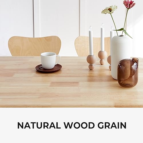 Miniatura 7 de Livinia Canberra 47.2" Mesa de Comedor Rectangular de MaderaMesa de Cocina de Medio Siglo Moderna de Roble Malayo (Natural-Blanco) Solo Mesa