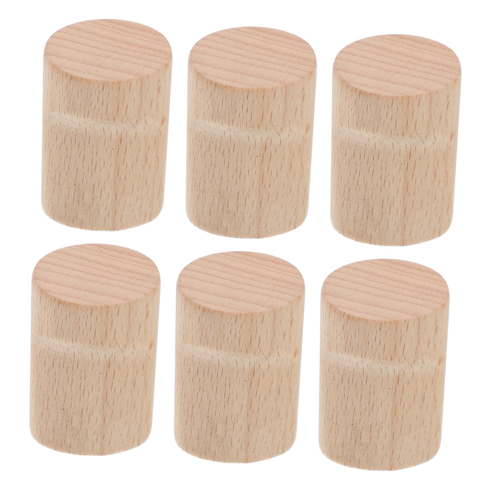 Cabilock Gancho de Pared de Madera Maciza 6 Piezas Estilo Boho