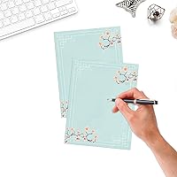 Vista 3 de 100 papeles de escritura, con bonitos diseños florales, perfectos para notas o escritura de cartas, flores de cerezo