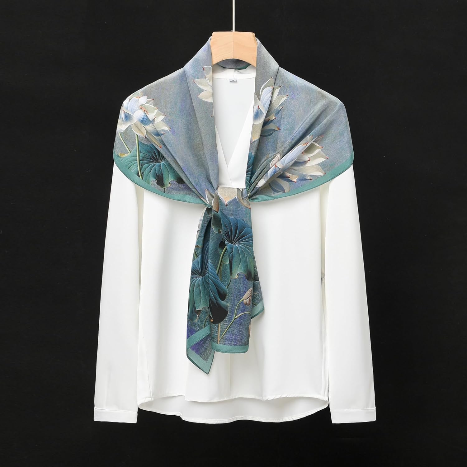 100% Mulberry Silk Women's 55”*14” Long Scarf Headscarf and Neck Scarf - Rectangular Hair Towel with Gift Packed - Image 4