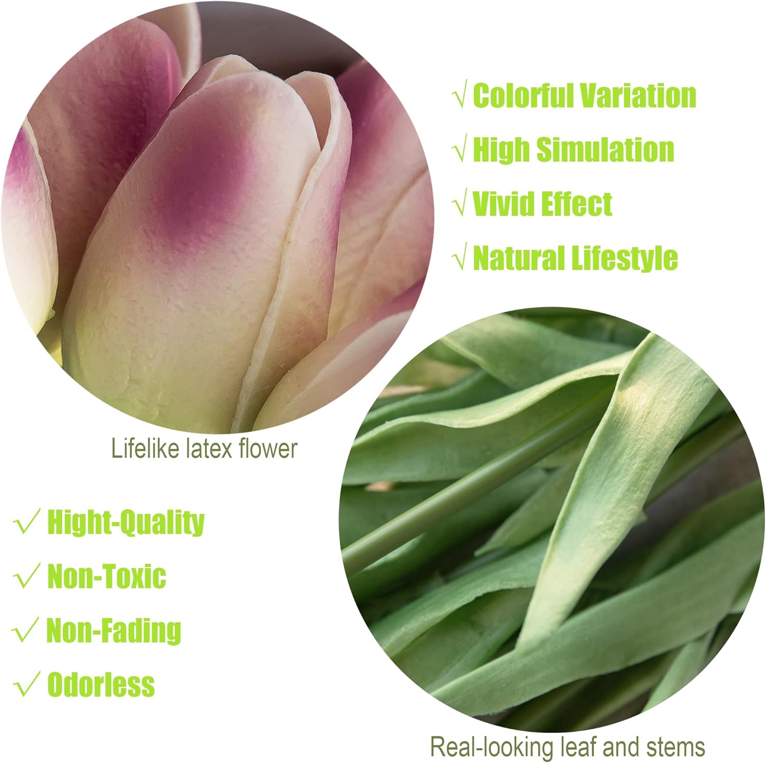 30pcs Artificial Tulip Real Touch Flower for Wedding Home Decor Centerpiece