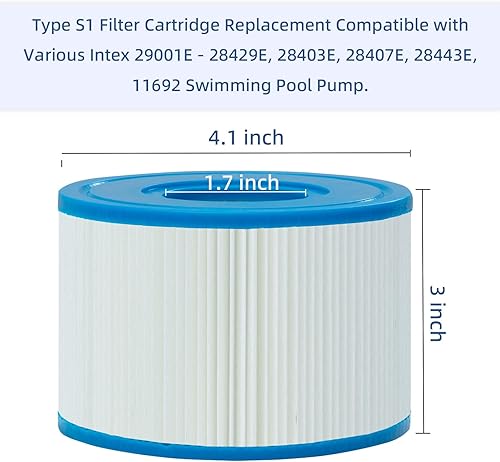Miniatura 2 de Hrozny Cartucho de repuesto para filtros de spa tipo S1 compatible con varios Intex 29001E - 28429E, 28403E, 28407E, 28443E, 28453E, 28421E, 28423E,