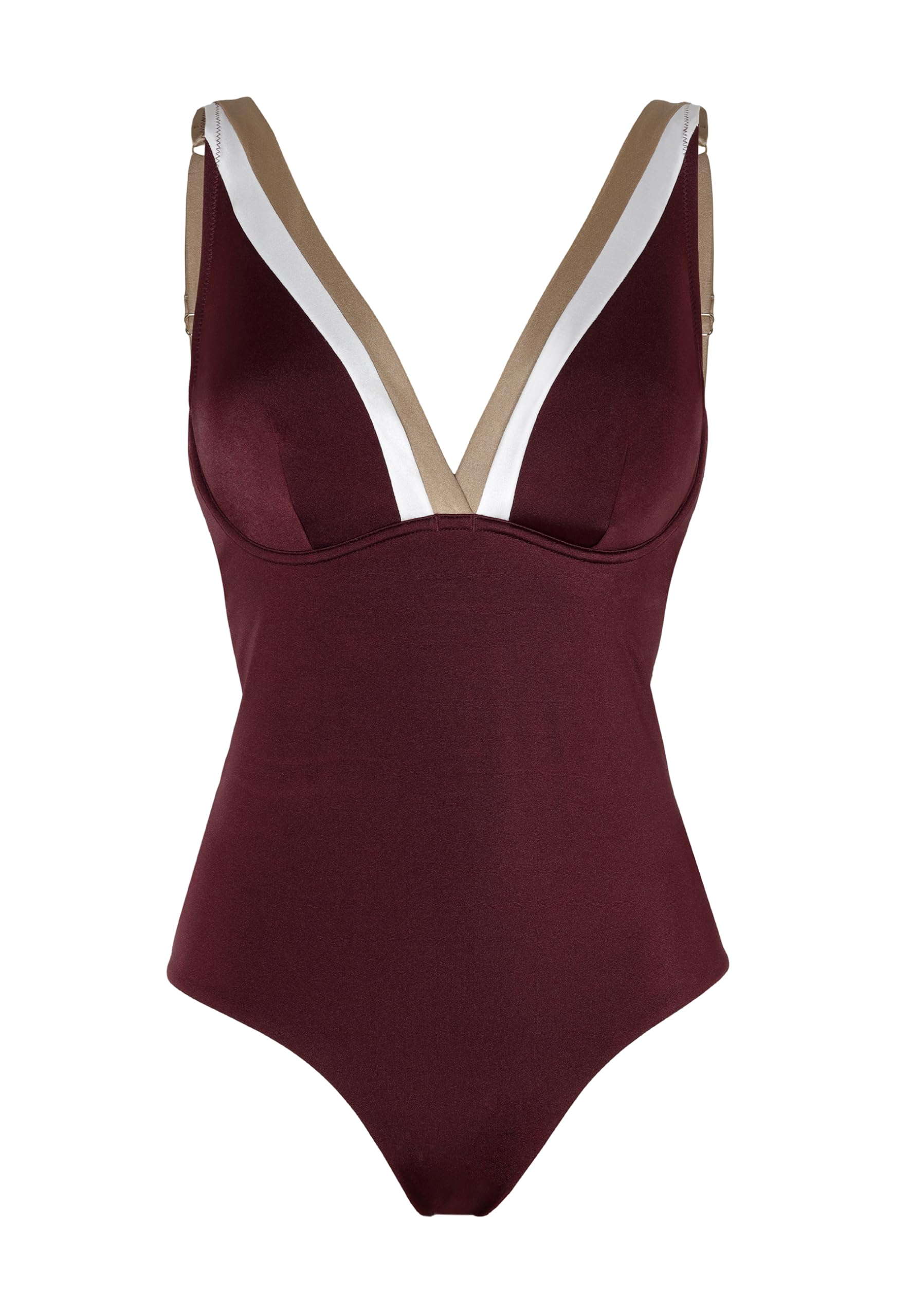 Lovable Costume da Bagno Intero con Ferretto in Microfibra Modellante | Chiusura con Fiocco sul Retro | Shiny Colour Block Donna