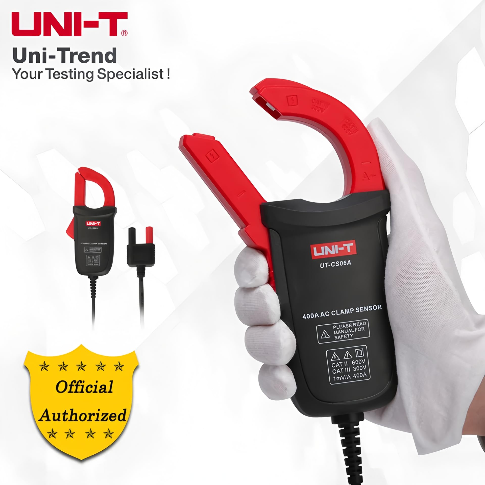 UNI-T Uni-trend UT-CS06A 400A AC Stromzangen-Sensor; Multimeter-Sensor für UT61E+ UT196 UT139C UT117C UT136B+ Option Stromzange