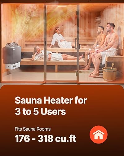Miniatura 3 de VEVOR Calentador de sauna, estufa eléctrica de sauna de 220 V, baño de vapor, calentador de sauna con temporizador de 3 horas y temperatura