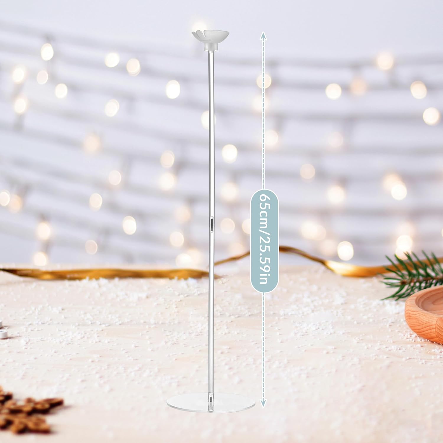 Hanna Roberts Clear Acrylic Balloon Stands for Centerpieces, 25.6 inch 10 Pack Balloon Centerpiece Stand for Tables, Balloon Holder For Wedding Birthday Party Decorations (Balloons Not Included)