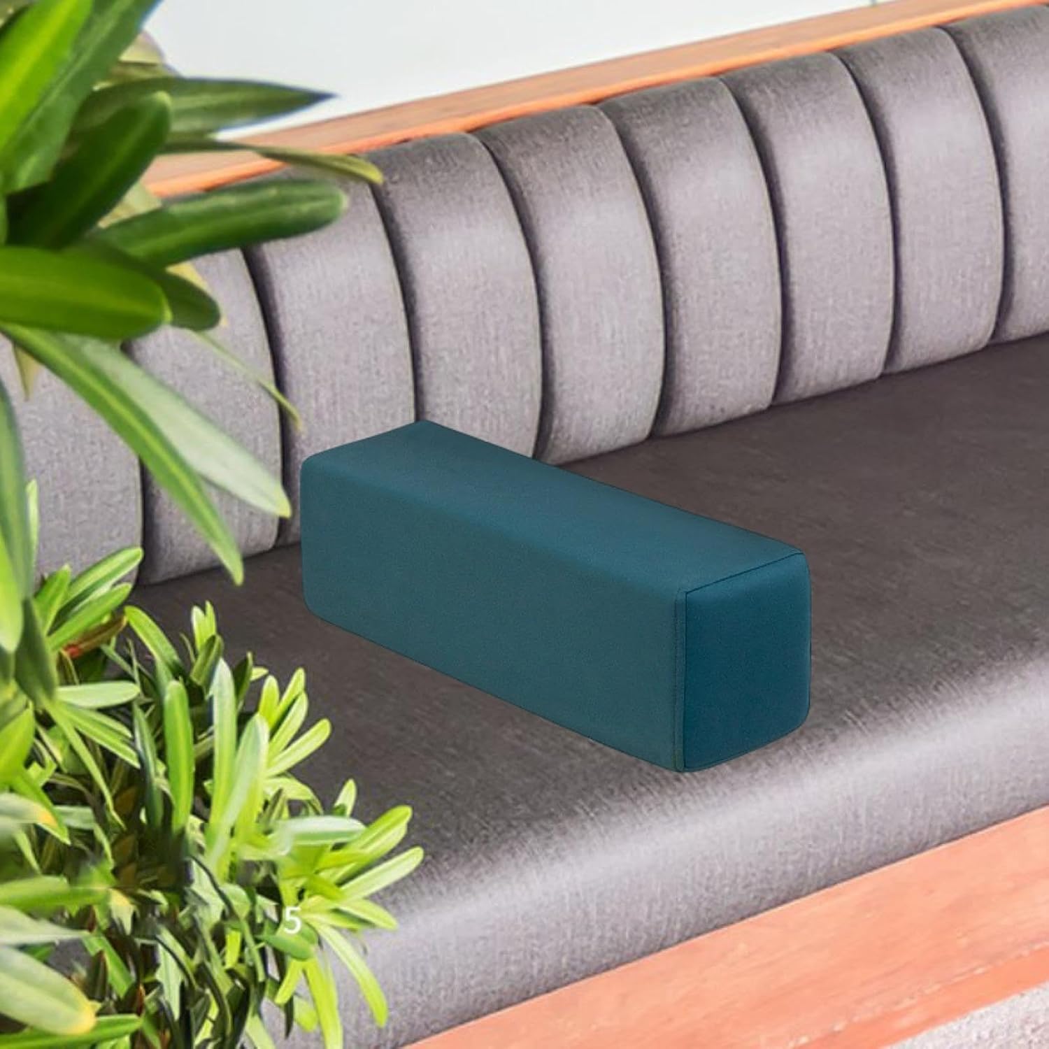 Arm Rest Pillow Elbow Support Couch Pillow Gaps Filler with Removable Washable Cover for Home Resting Bedroom Playing 23.62x5.91x5.91inch- Deep Blue