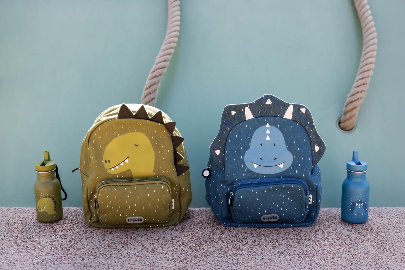Trixie - Botella de Beber Para Niños de Acero Inoxidable 350 Mililitros - Mr. Dino (Dinosaurio)
