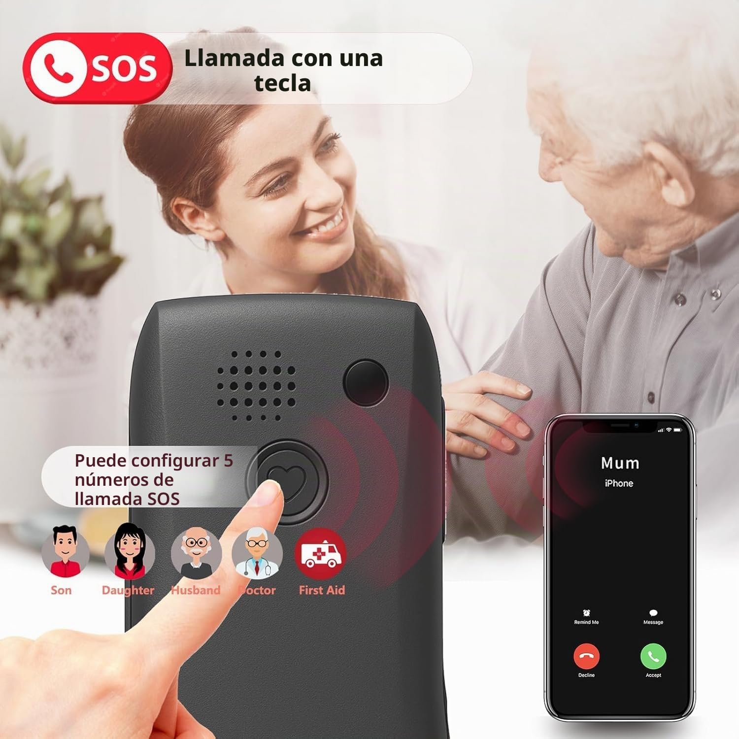 artfone C1+4G Pro Negro- Volte Teléfono Móvil para Personas Mayores丨Senior Moviles de Teclas Grandes y Volumen Alto丨Contactos con Imágenes丨Botón SOS丨Base de Carga丨Bateria 1800mAH丨FM丨Bloqueo de Teclas