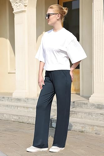 Miniatura 5 de Bamans Pantalones de vestir para mujer, corte de bota, leggings acampanados de cintura alta, pantalones de trabajo, negocios, oficina, pantalones