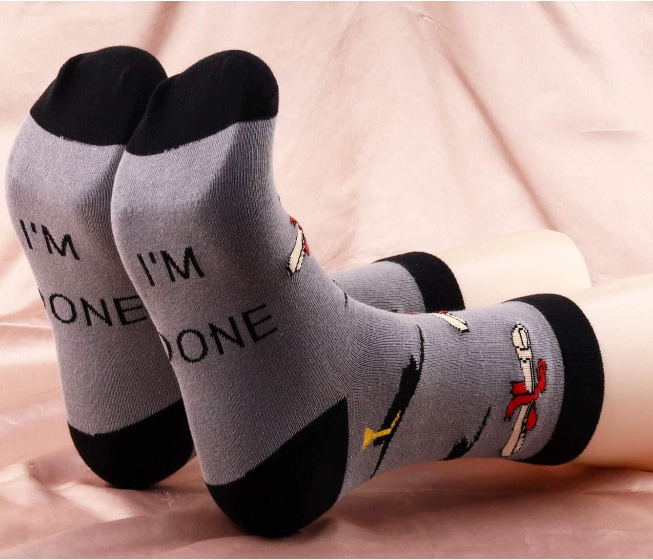 PXTIDY Graduation Gift Socks for Graduates I’m Done Graduation Crew Socks Class of 2024 Congrats Gift - Image 7