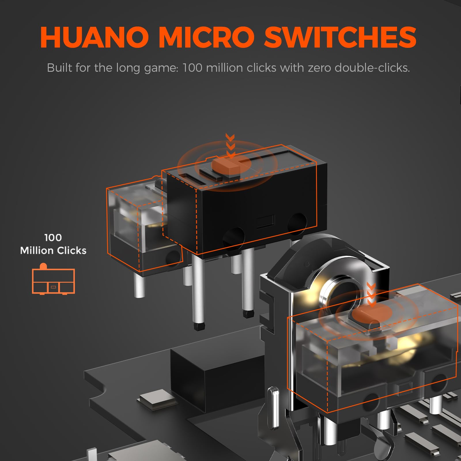 DAREU A950GM Mouse gaming ultraleggero da 60 g, sensore PixArt PAW3395, microinterruttori da gioco HUANO da 100 milioni, 26000 DPI, ricarica rapida in 30 minuti, mouse gaming tri-mode per PC/Mac