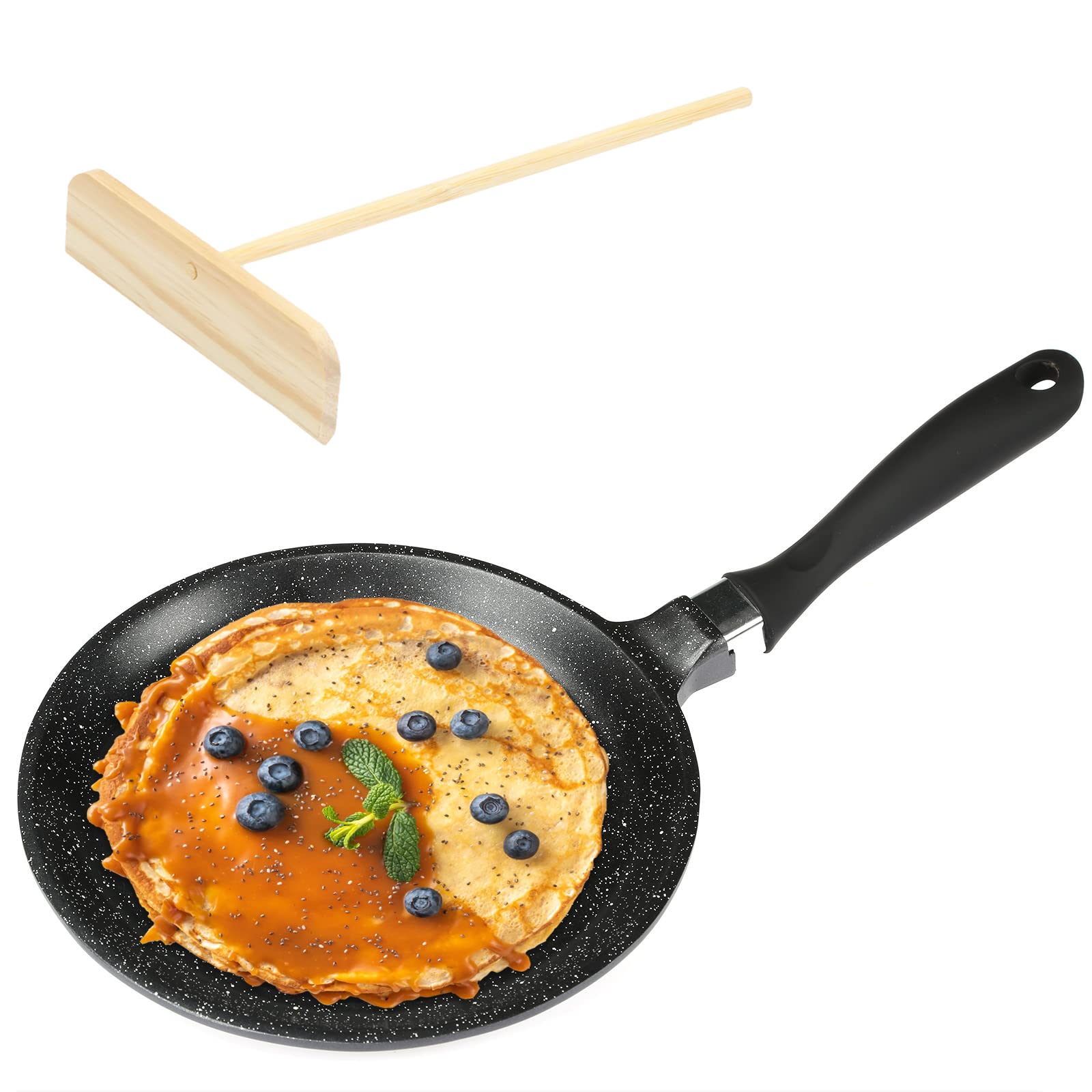 Buy FAVIA Nonstick Crepe Pan Flat Griddle Frying Skillet with Spreader