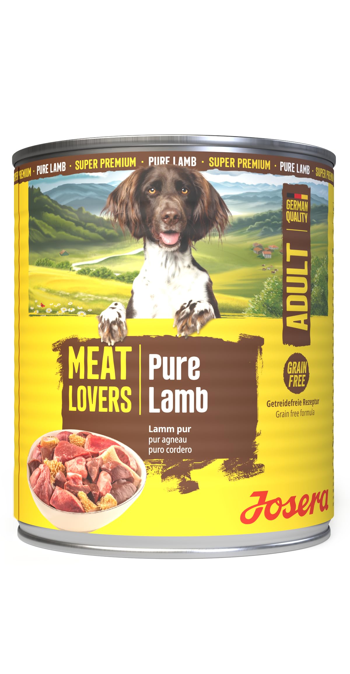 JOSERA Meat Lovers Pure Agnello (6 x 800 g) | Adult | Alimento umido di alta qualità per cani adulti | quantità extra di carne di agnello (68%) | monoproteina | senza cereali | cibo per cani bagnato |