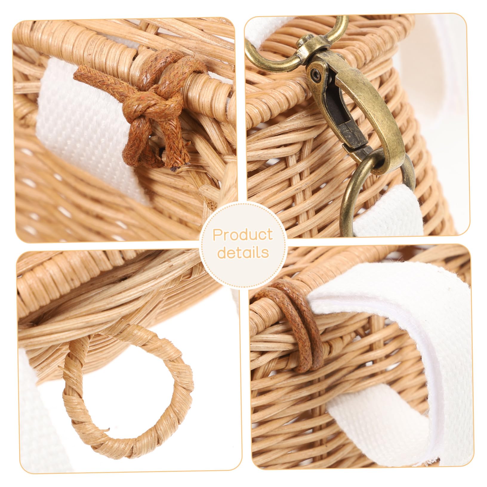Didiseaon Panier Vélo Garçon Fille Tressé Main Rotin Rangement Pratique pour Scooter et Draisienne Panier de Guidon Stable et Facile à Installer pour Garçon Fille
