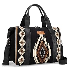 Wrangler Duffel Bag for Women Large Travel Weekender Bag Designer Tapestry Carry On Bags Black