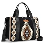 Wrangler Duffel Bag for Women Large Travel Weekender Bag Designer Tapestry Carry On Bags, Black