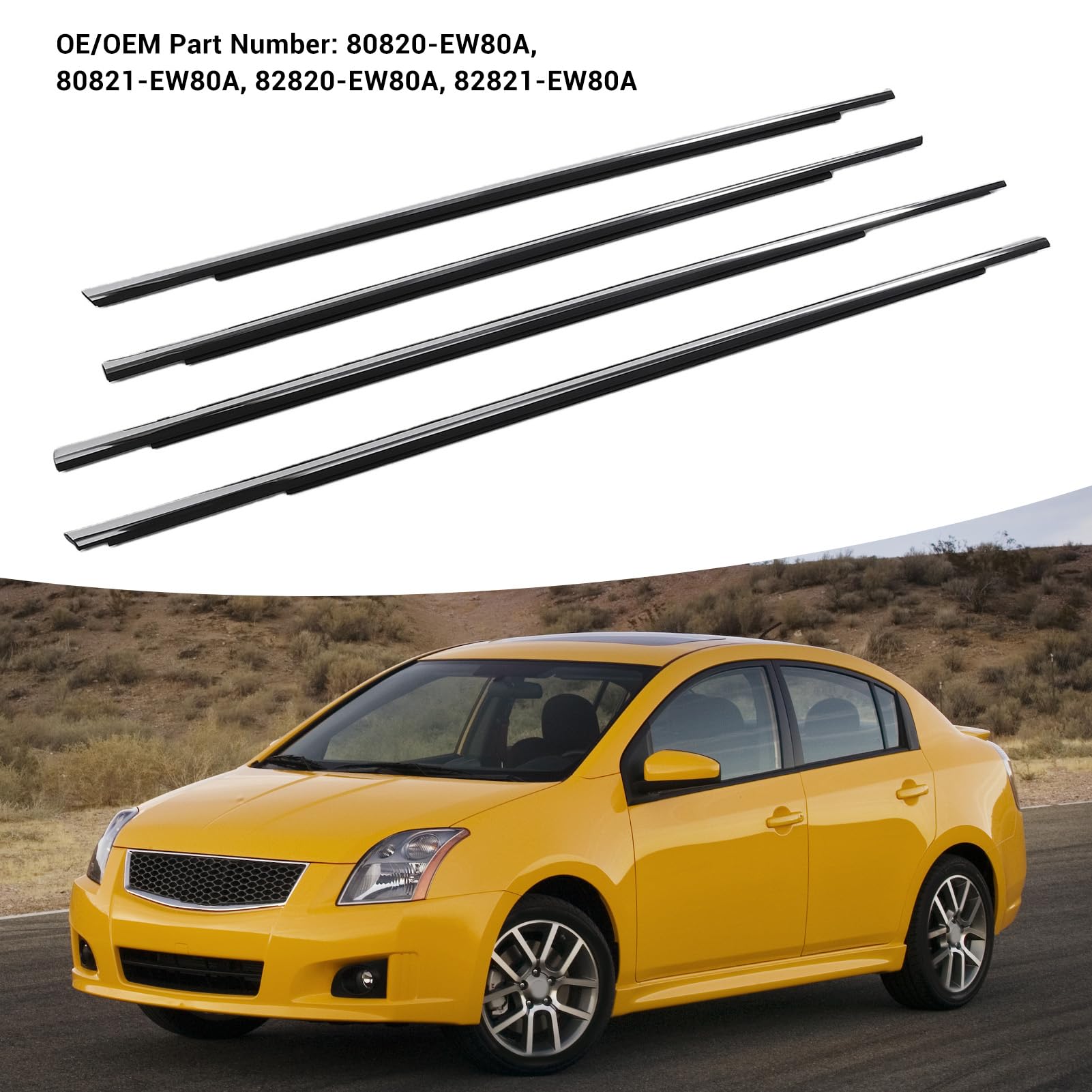 Akozon Uszczelka Szyby Przedniej Samochodu Gumowa Uszczelka Pogodowa z Wodoszczelnym Mocowaniem z redukcją Szumów, Zamiennik dla 20062013 OEM 80820EW80A