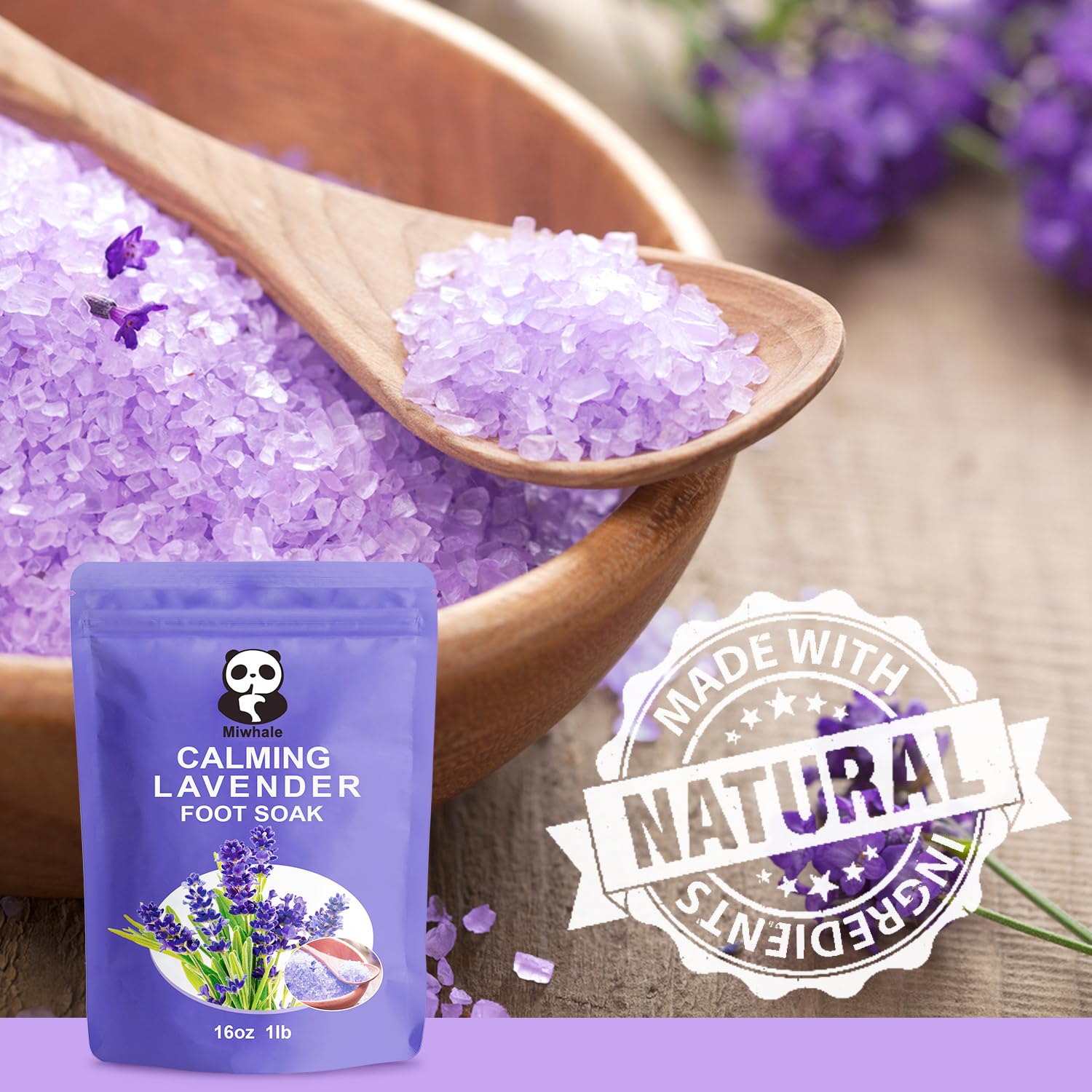 Foot Spa Bath Massager with Heat Bubbles and Vibration Massage and Jets, 16 OZ Calming Lavender Foot Soak Epsom Salt, Foot Soaker with Red Light, 22 Massage Rollers, Adjustable Temp - Purple