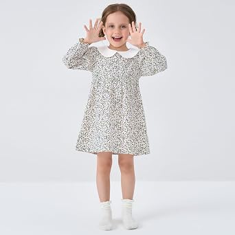 pureborn Baby Toddler Girl Dress Short and Long Sleeve Cotton Playwear Dresses 0-5T