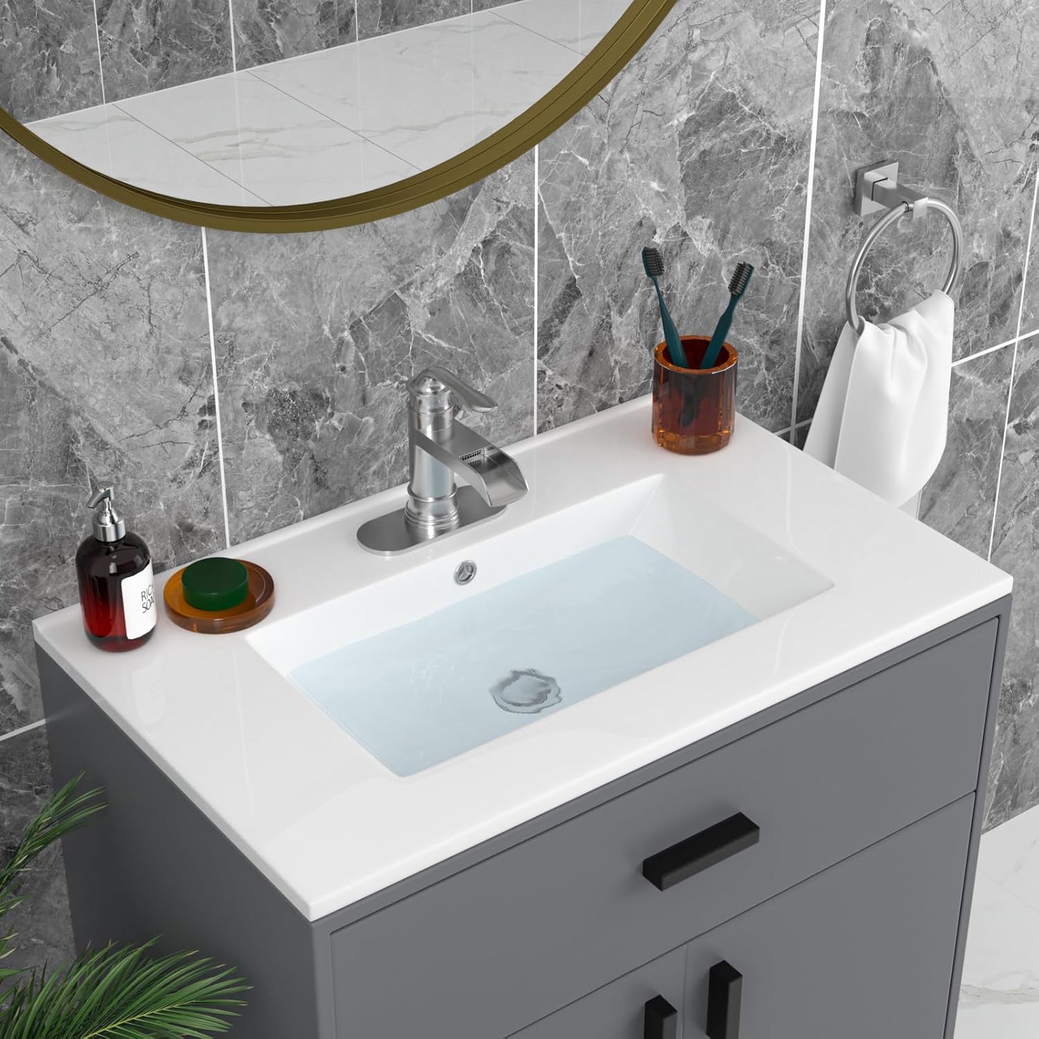 30 Inch Bathroom Vanity Sink Tops - Sarlai White Drop In Bathroom Sink ...