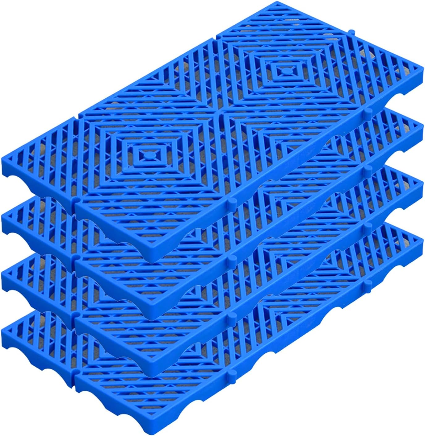 Plastic Pallet, Waterproof Storage Grid Pad, 4 Pcs Lightweight Nestable Floor Pallets, Breathable Grid Ventilation Pallet for Kitchen Garages Closets Storage,30x60x3cm