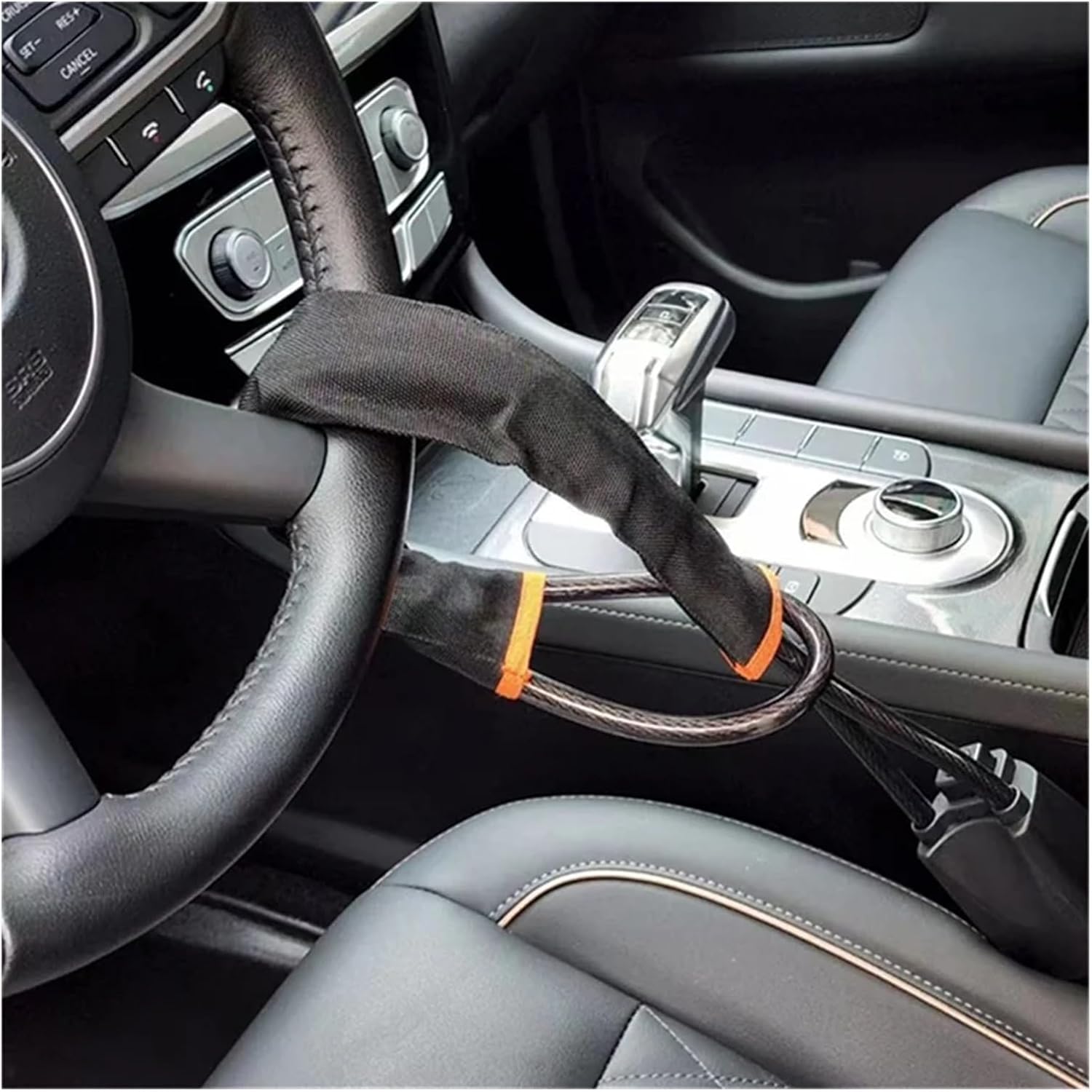 Efficientt-Car Steering Wheel Lock Universal Fit for Seat Belt -Theft Lock with 3 Keys -Theft Device Most Cars SUV Car