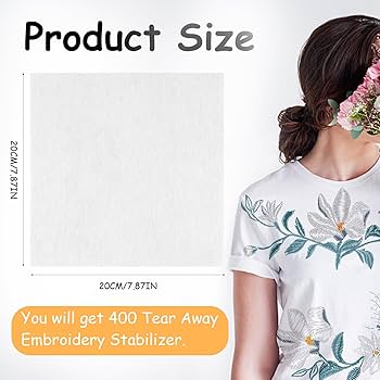 Amazon.com: 400 Pcs Tear Away Embroidery Stabilizer 8x8 Inch