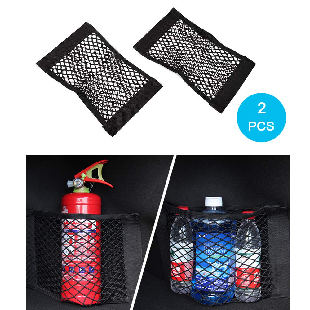 Universal Trunk Organizer MCARCAR KIT Rear Trunk Back Seat Cargo Mesh Net Bag Flexible Nylon Car Storage Wall Sticker Pouch Bag