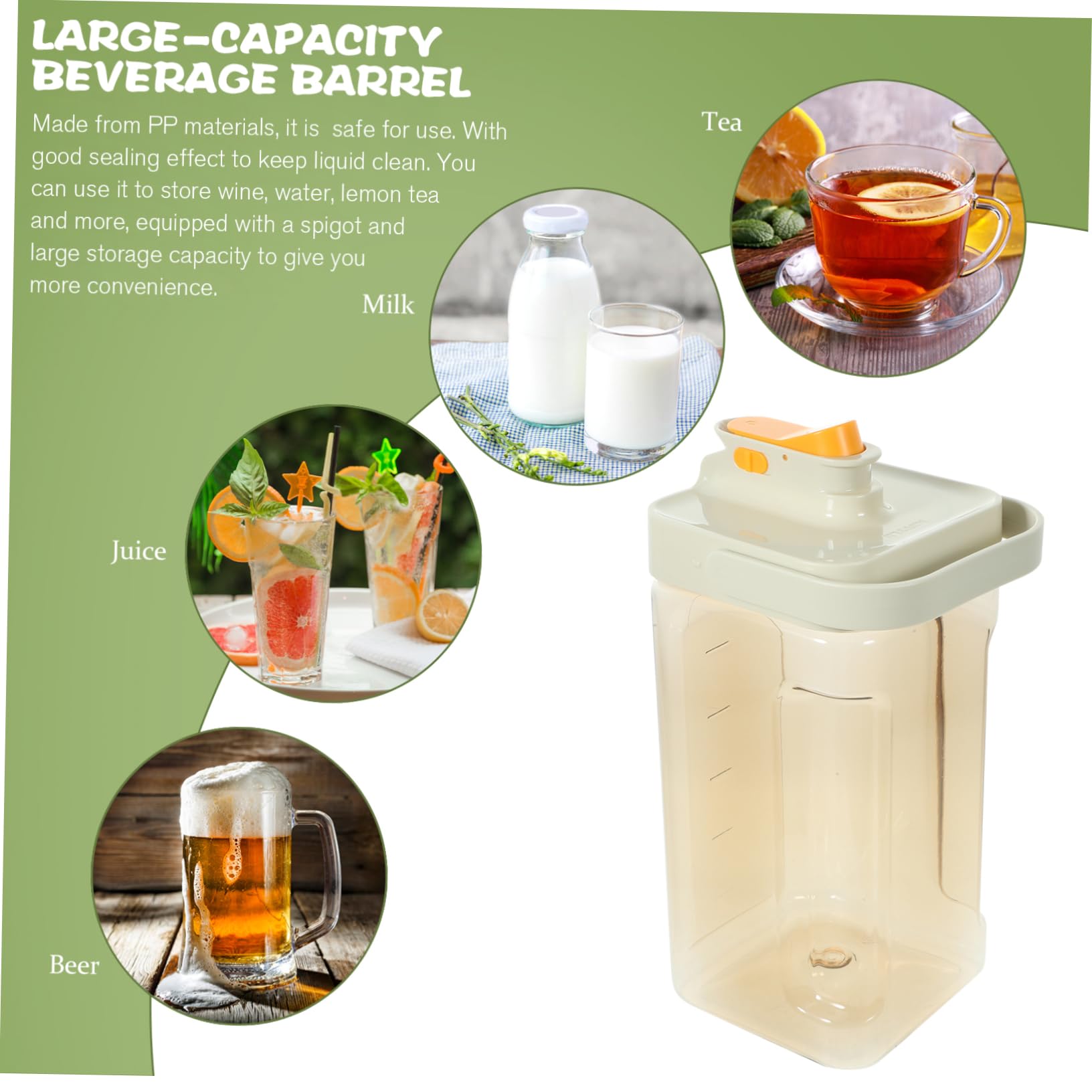 ULTECHNOVO Reusable Refrigerator Cold Water Dispenser with Faucet Capacity Beverage Pitcher for Juice and Drinks for Home Use and Parties Easy Refill Design