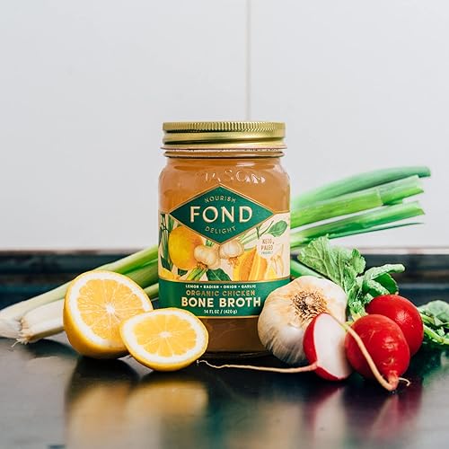 Miniatura 6 de FOND Caldo regenerativo de hueso de pollo criado en pastos infundido con limón orgánico y ajo
