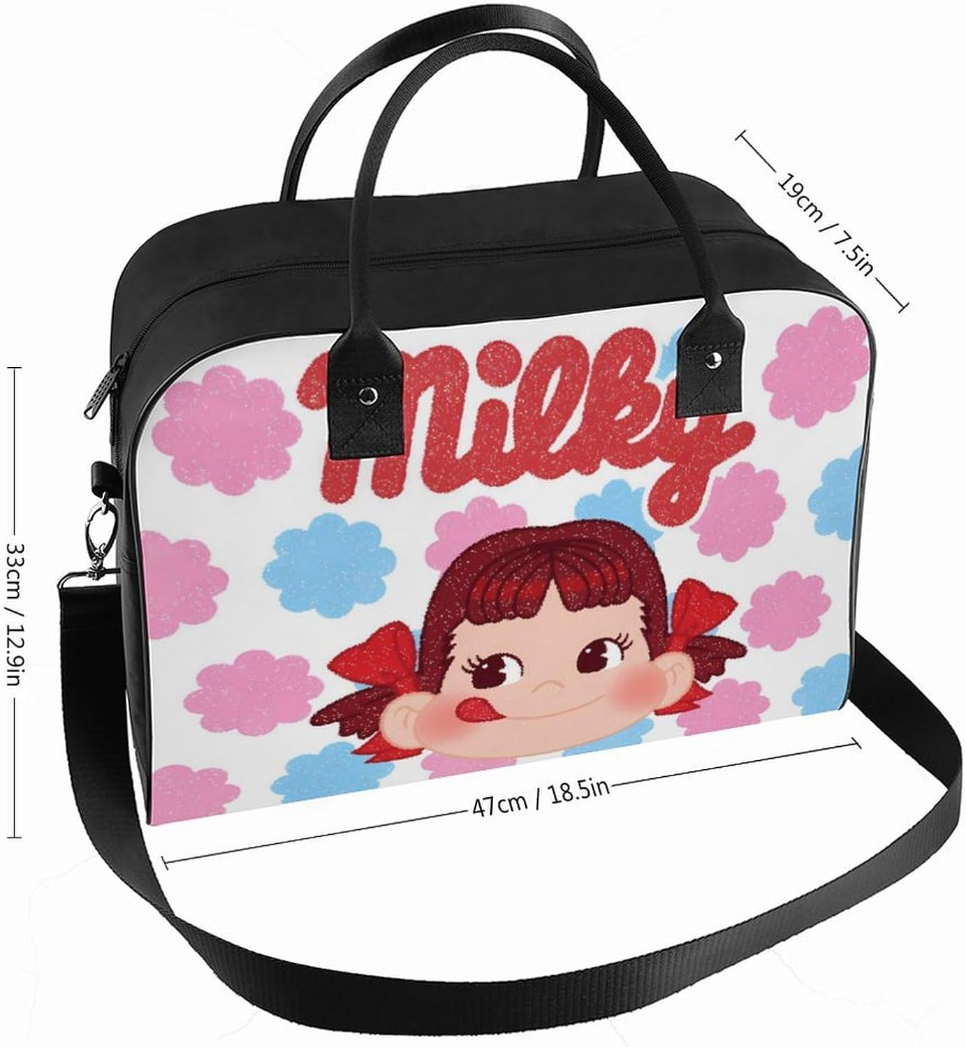 [Tavinesd] ペコちゃん ハンドバッグ メンズハンドバッグショッピングバッグエコバッグ 耐久性のあるショルダーコンビニエンス