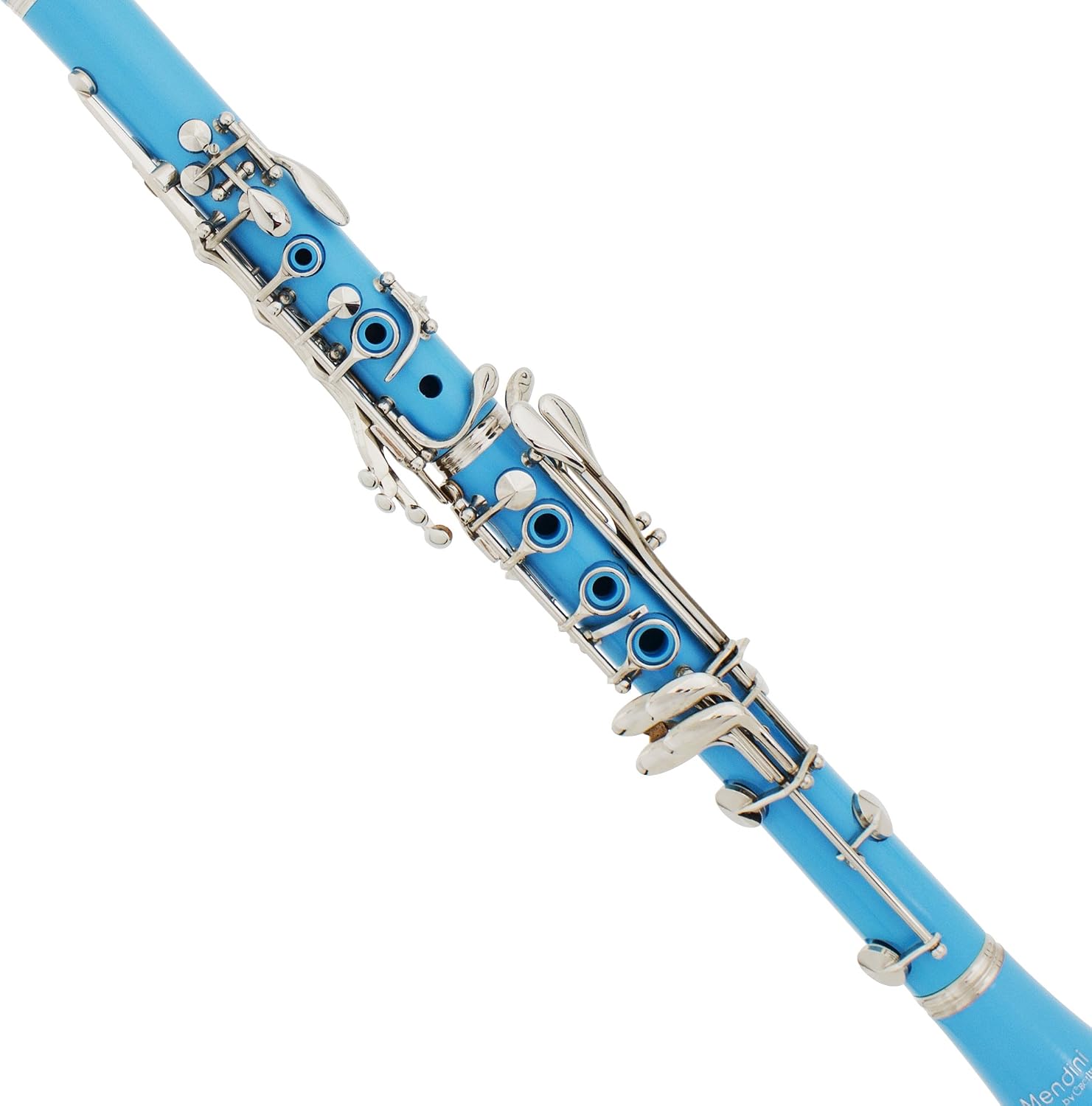 Mendini MCT-SB+SD+PB+92D Sky Blue ABS B Flat Clarinet with Tuner, Case, Stand, Mouthpiece, 10 Reeds and More