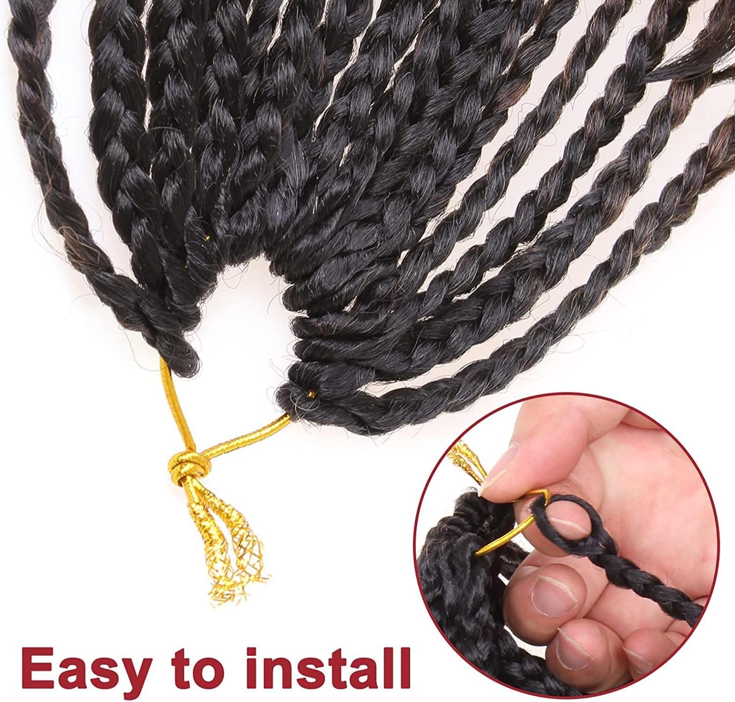 Xtrend 30-Inch Boho Box Braids Crochet Hair with 12 Strands Pre-Looped Messy Goddess Locs - Image 4